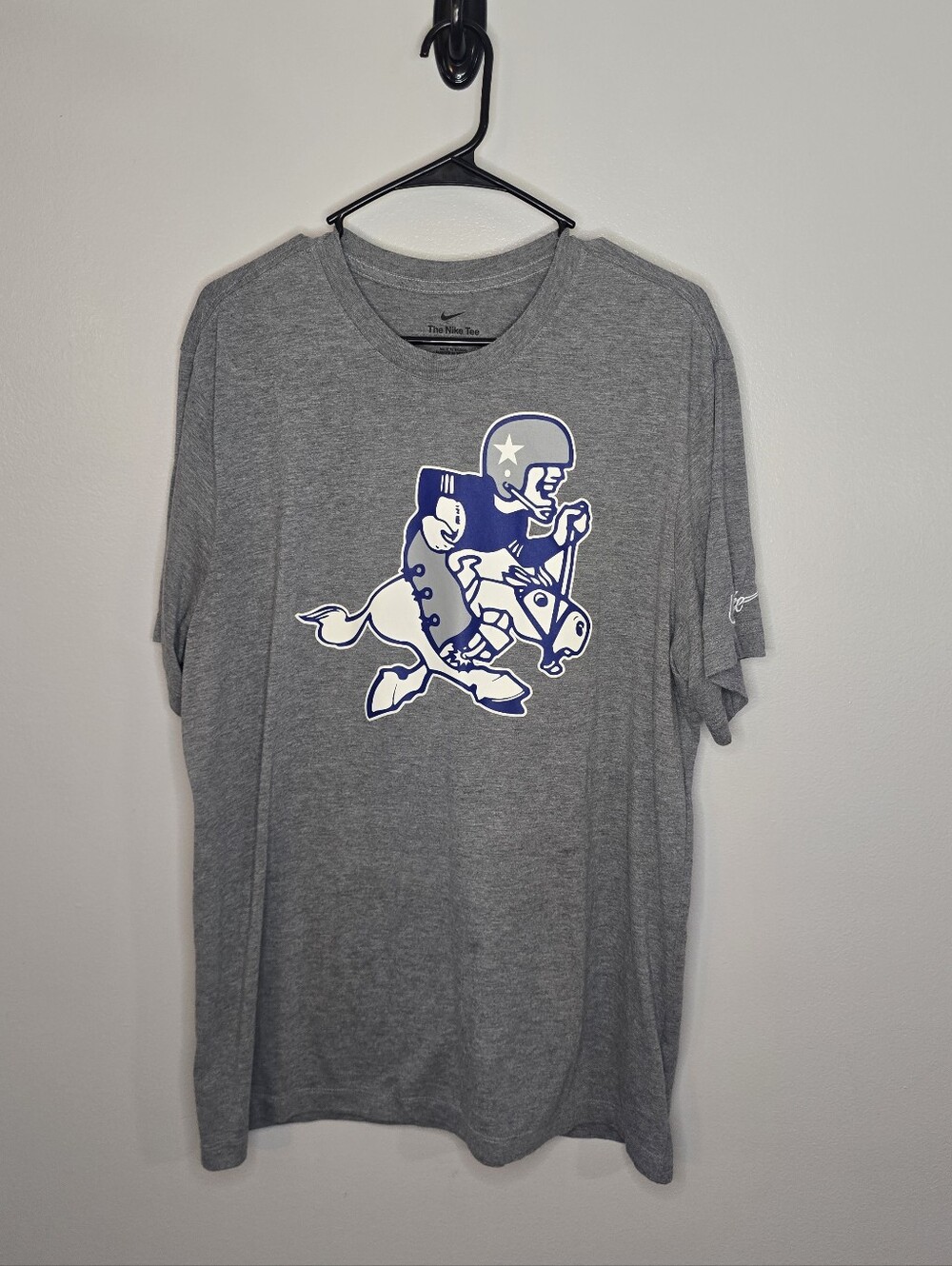 Nike Men's Grey Crewneck Dallas Cowboys with Cowboy Joe Graphic